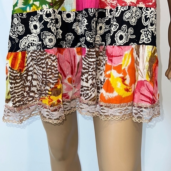 Free PEOPLE Colourful Baby Doll Style Bohemian 90s Dress size Xsmall fits Small - Picture 6 of 15